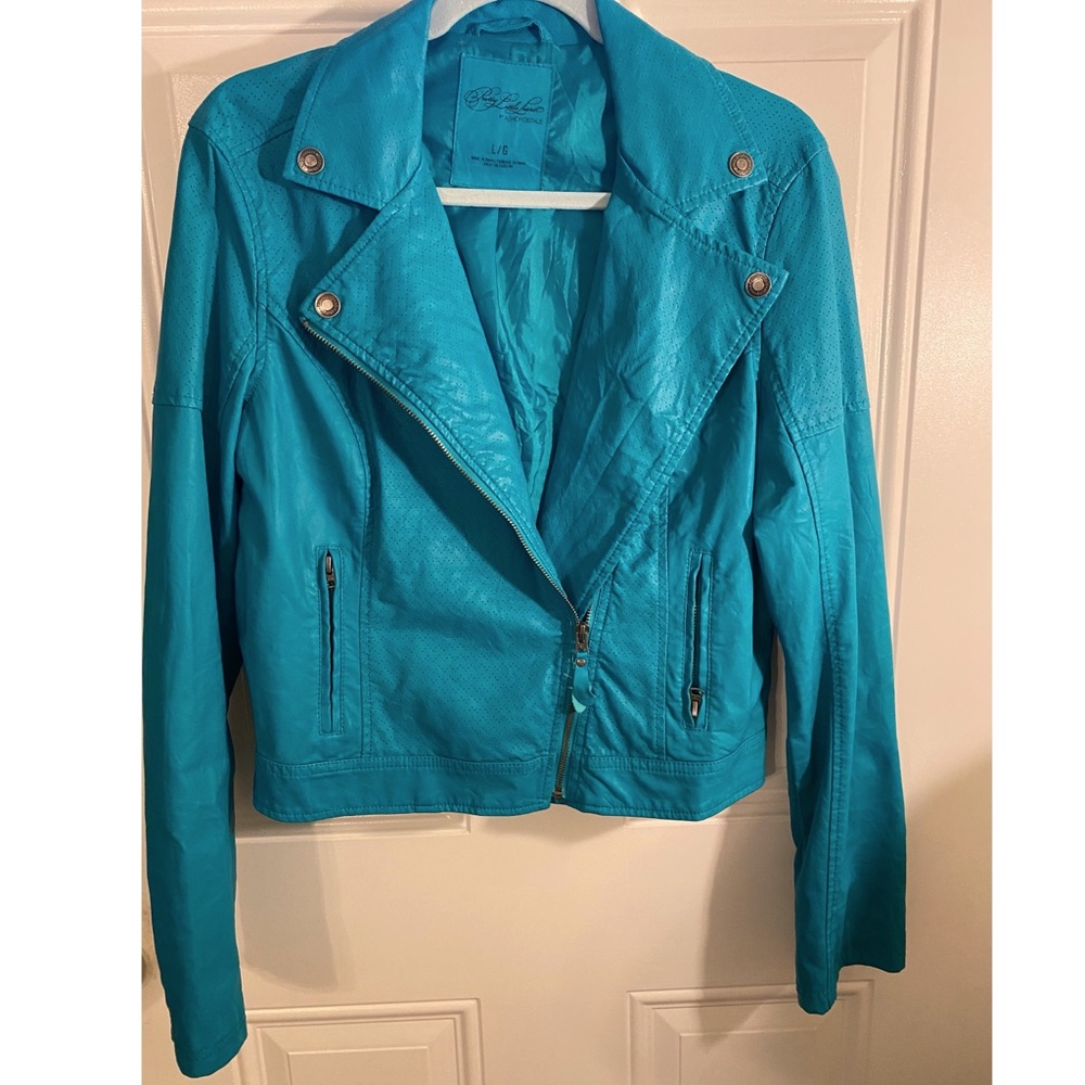 Aeropostale Pretty Little Liars blue faux leather jacket